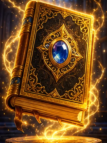 Schwebendes goldenes Buch